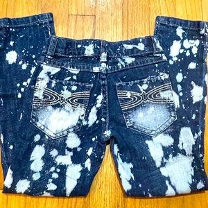 Rubee Jeans |Y2K |Girls |Acid Wash Paint Splatter Jeans |Navy |Denim |Sz: 5T